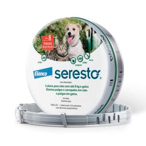 Coleira Antipulgas e Carrapatos Seresto para Cães e Gatos até 8 Kg Elanco