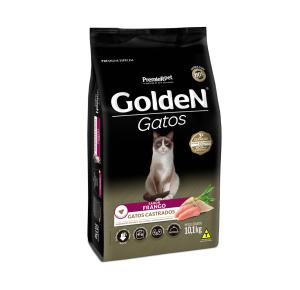 Ração Golden para Gatos Adultos Castrados Sabor Frango 10.1kg