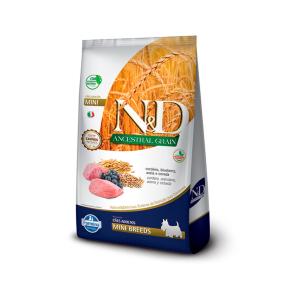 Ração ND para Cães Adultos Raças Mini Ancestral Grain sabor Cordeiro e Blueberry 10.1kg