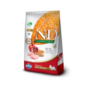 Ração Farmina ND Ancestral Grain para Cães Adultos de Raças Mini Sabor Frango e Romã 10.1kg