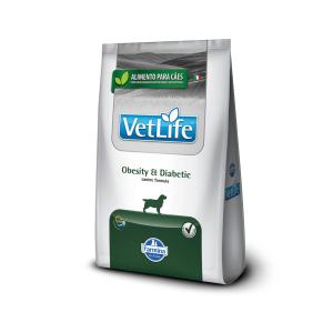 Ração Farmina Vet Life Natural Obesity e Diabetic para Cães Adultos Obesos ou Diabéticos 10.1kg