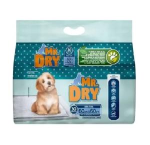 Tapete  Higiênico Super Absorvente  Para  Cães  Mr Dry 60x60cm - 30unidades