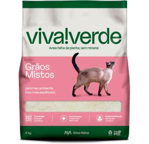 Areia Higiênica Biodegradável Vida Descomplicada Viva Verde Grãos Mistos  4 kg