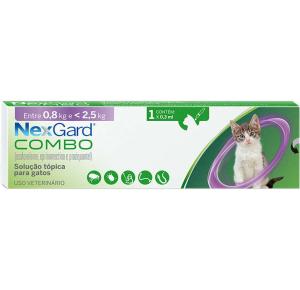 Antiparasitário Nexgard Combo para Gatos de 0,8 Kg a 2,5 Kg contém 1 aplicador