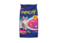 Areia Higiênica Pipicat Floral para Gatos 4kg