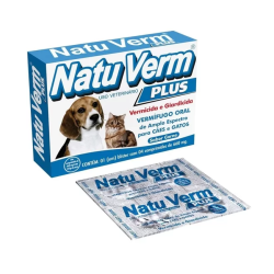 Vermífugo Natu Verm Plus 660mg com 4 Comprimidos para cães e gatos