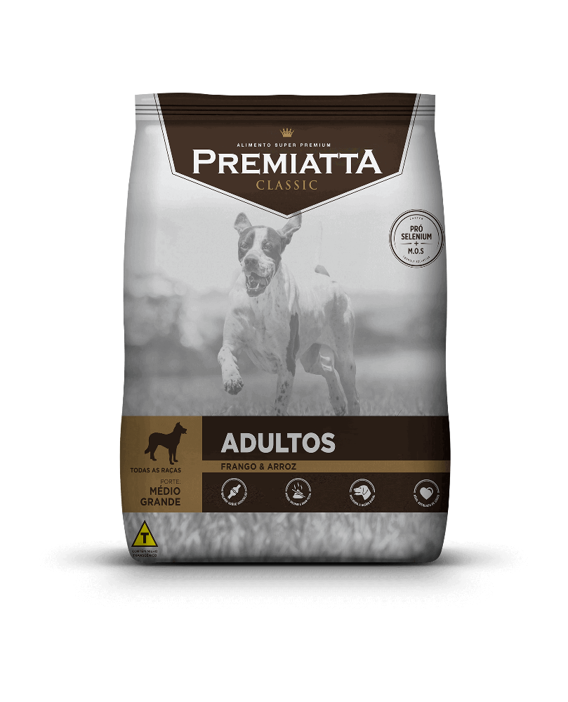 Ração Premiatta Classic para Cães Adultos de Raças Médias e Grandes Frango e Arroz  15kg