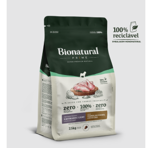  Ração Bionatural Prime Ligth  Castrados Para Cães Adultos Raças Pequenas Frango 2,5Kg