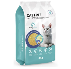 Areia Higiênica Cat Free grãos finos 4kg - Sanithy Prime