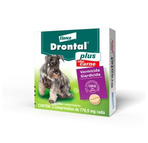 Vermífugo Drontal Plus Cães até 10kg Sabor Carne 2 Comprimidos