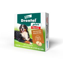 Vermífugo Drontal para Cães de 35kg Sabor Carne com 2 comprimidos