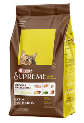 Ração Seca Quatree Supreme Frango e Batata Doce para Gatos Castrados 3kg